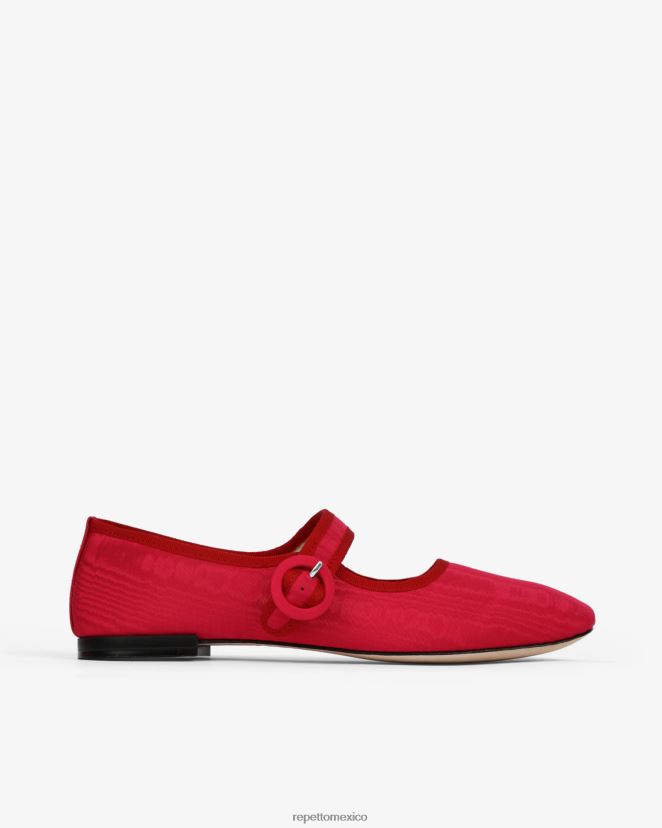 Repetto mujer merceditas georgia - satén rosa frambuesa y rojo fuego calzado H2NF2L167