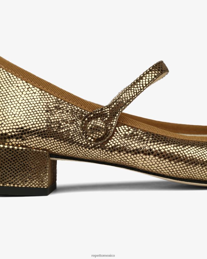 Repetto mujer rosa merceditas oro antiguo calzado H2NF2L148