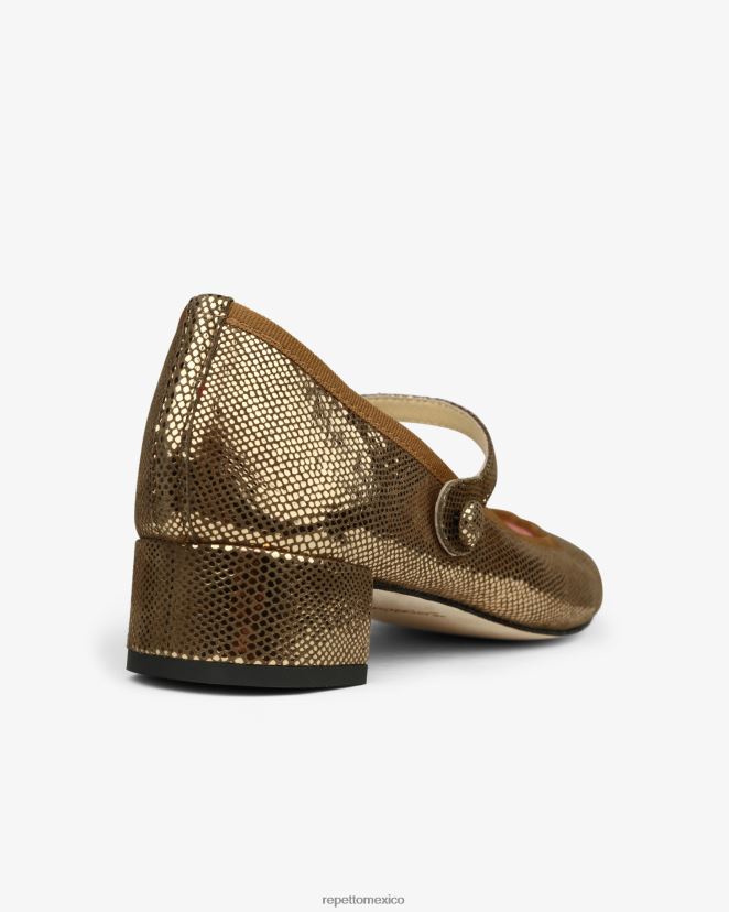 Repetto mujer rosa merceditas oro antiguo calzado H2NF2L148
