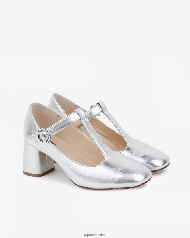 Repetto mujer tara mary janes plata calzado H2NF2L179