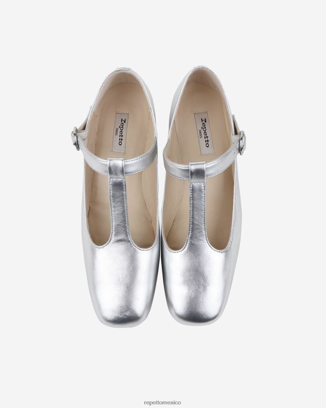 Repetto mujer tara mary janes plata calzado H2NF2L179