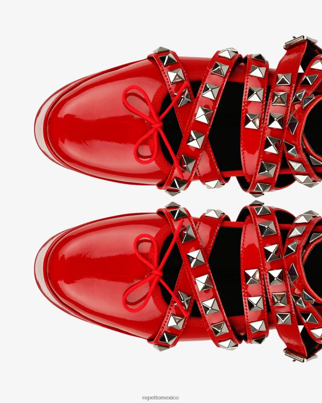 Repetto mujer x noir kei ninomiya - merceditas con plataforma y tira en el tobillo rojo llameante calzado H2NF2L180
